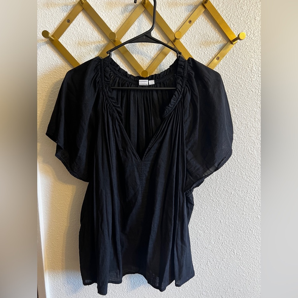 Ruffled Black Women's Top